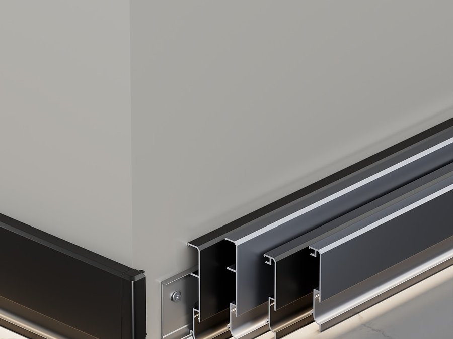 Corridor corner: The light turns the corner with the corner piece.