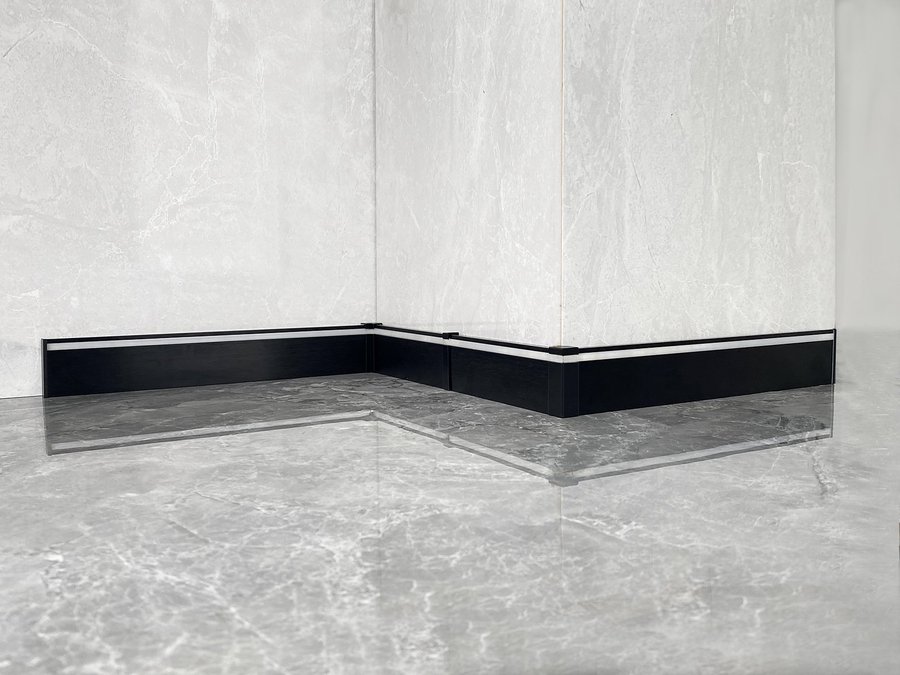 Office: A clean side line under the wall panels.