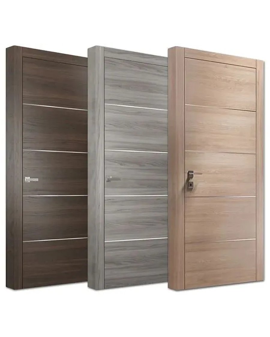 Avente Hub WPC interior doors, metal-line design in walnut, grey oak and light oak